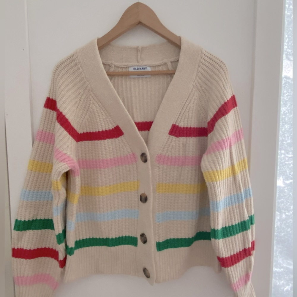 Rainbow stripe cardigan